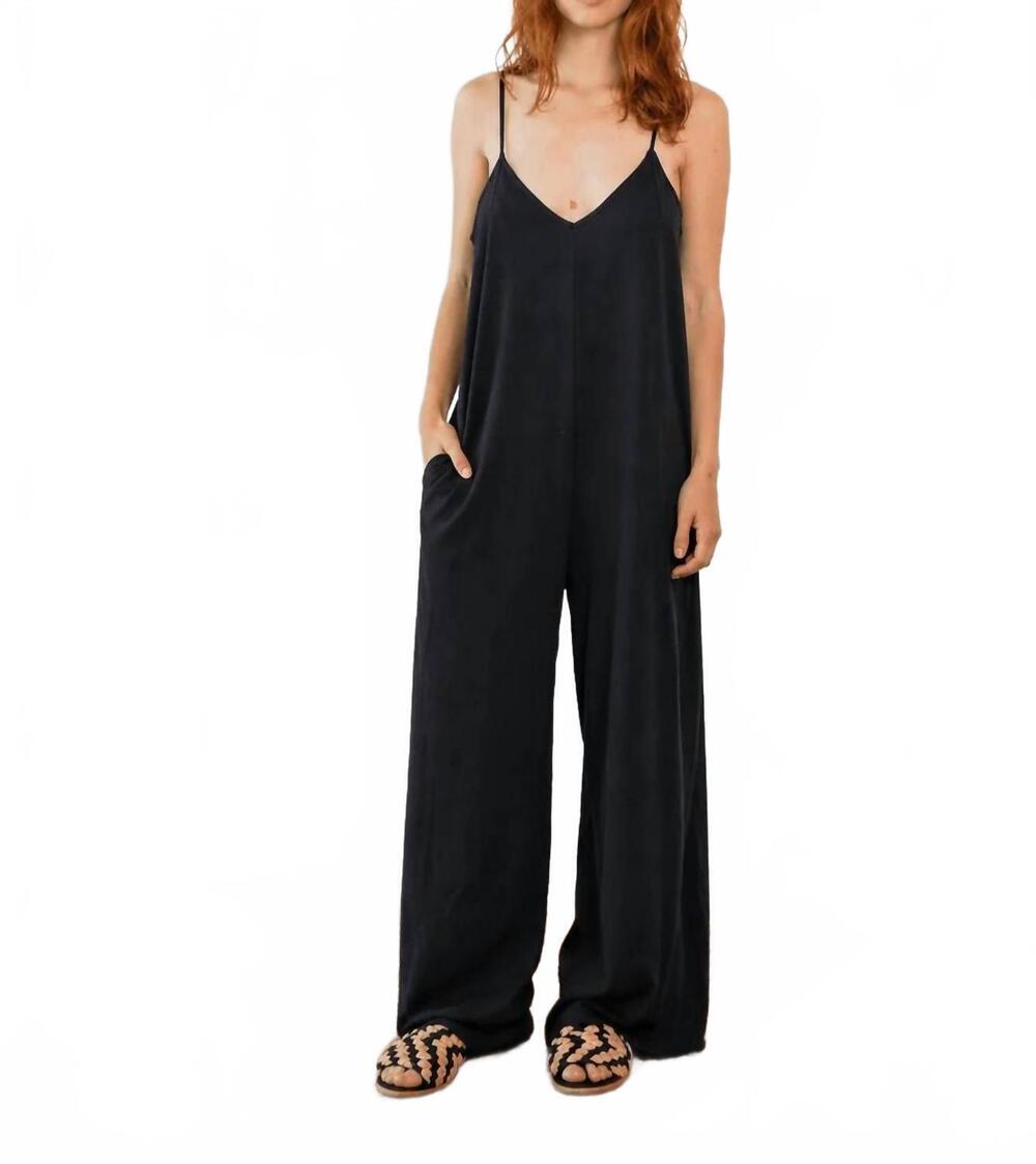 NEW COSSAC organic cotton wide jumpsuit in black